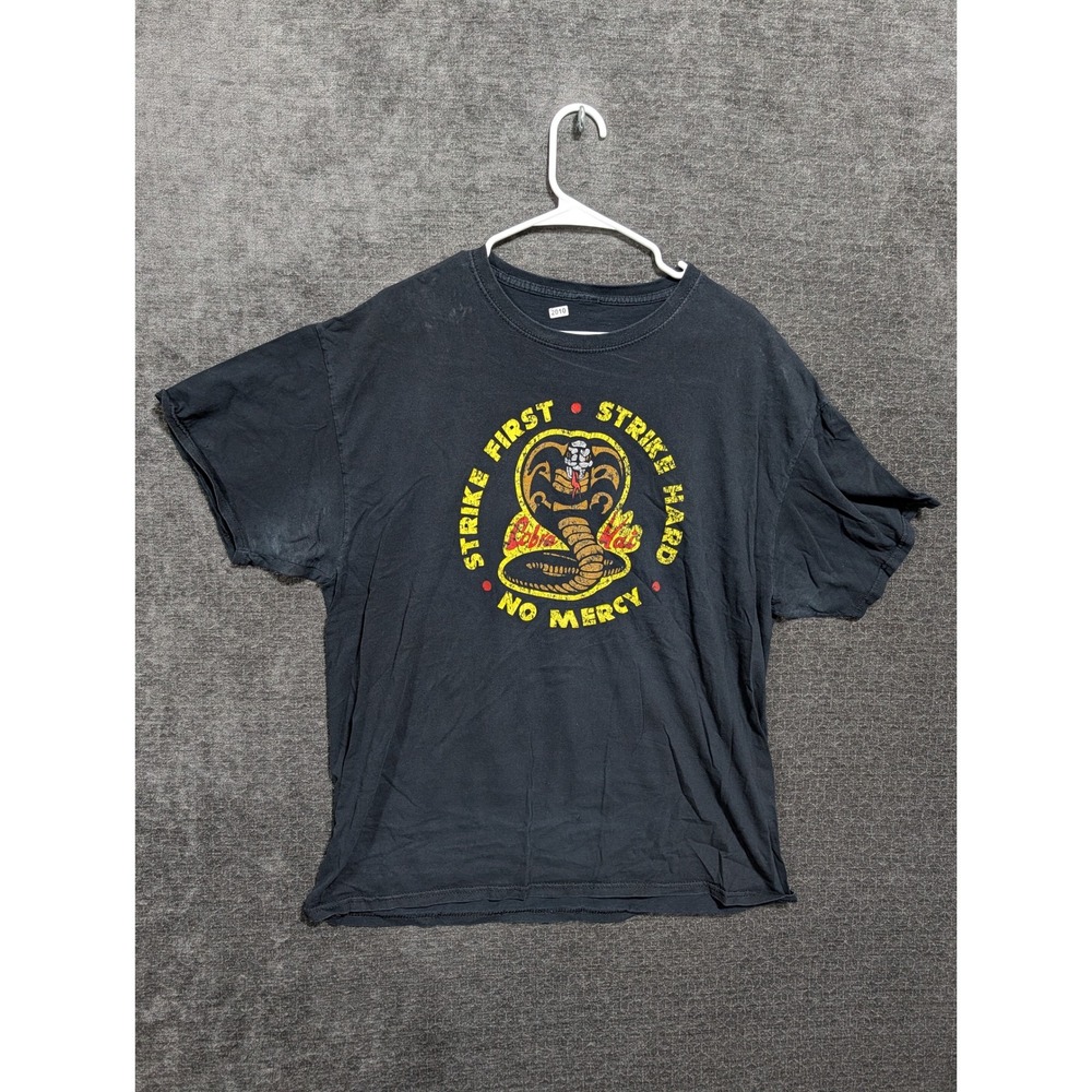 Cobra Kai Strike First Strike Hard No Mercy Graphic T-Shirt Black XL